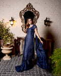 Midnight Royale - Hand Embellished Navy Blue Formal Dress