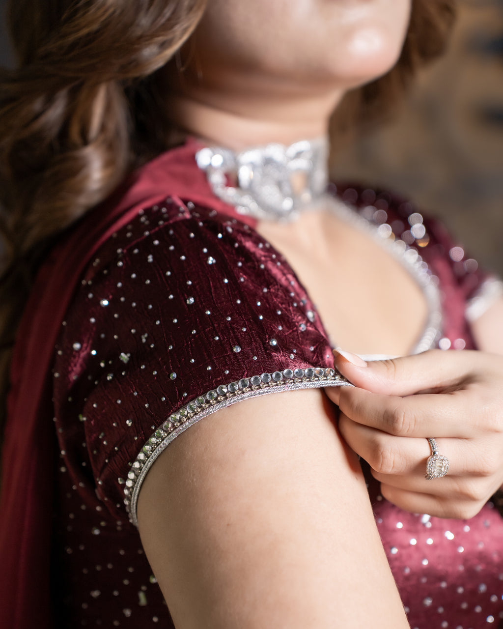 Ruby Royale - Hand Embellished Luxury Formal Dress